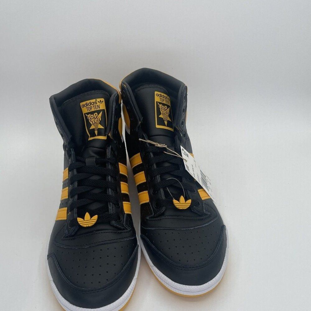 Adidas Top Ten Hi Top Mens Basketball Shoes Black Gold FZ5888 NEW - Picture 6 of 11